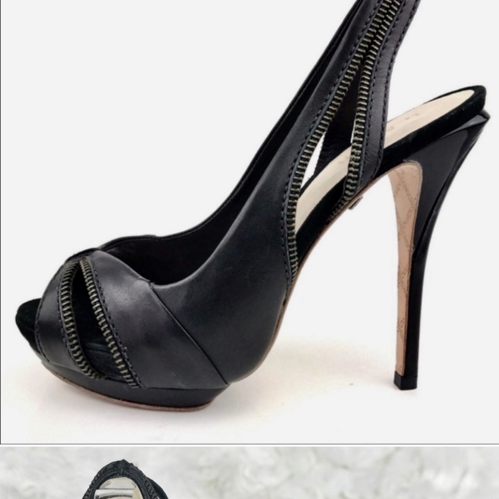 MOVING! MAKE OFFER! L.A.M.B Dawna black slingbacks - Picture 3 of 7